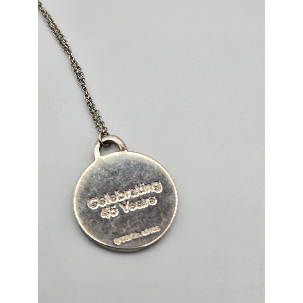 Tiffany & Co sterling signed 45 year clinique necklace 18" chain 1" pendant - Picture 8 of 9